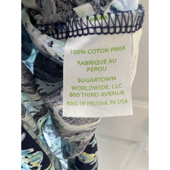 Lilly Pulitzer Merrill Maxi Dress High Tide Navy Col Scuba Doo Print Side Slit S - Picture 9 of 11